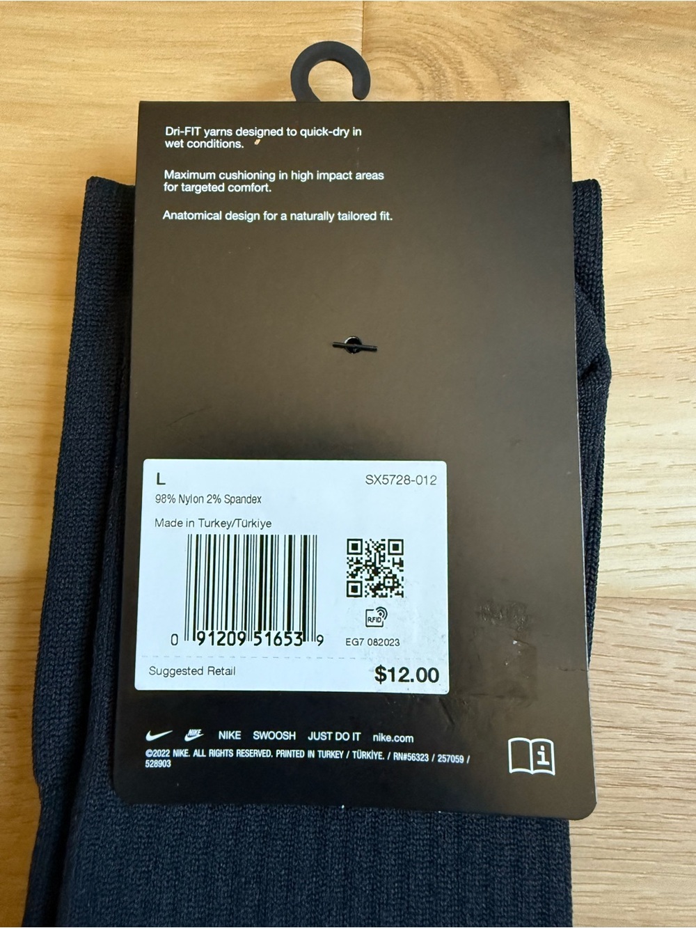 Nike Classic 2 Cushioned Over-the-Calf Socks - SX5728-012 - Size L - NWT - Picture 6 of 6